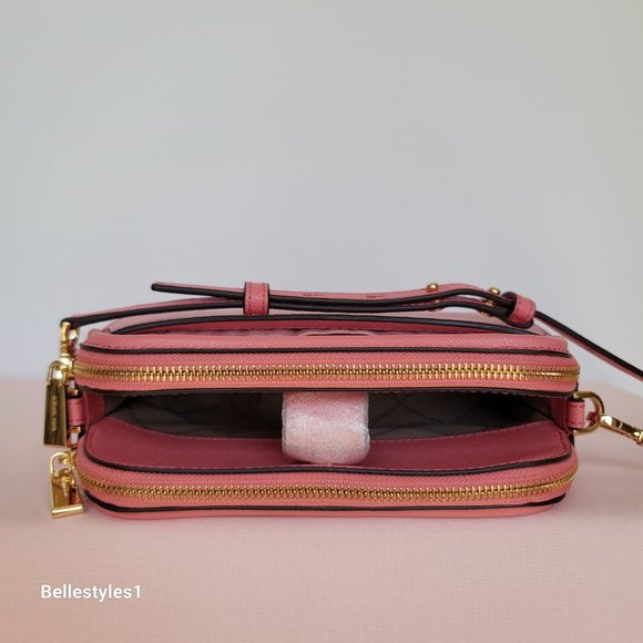 MICHAEL KORS Houston Large Crossgrain Leather Crossbody-Tea Rose color🎈⭐$138. - Picture 13 of 16